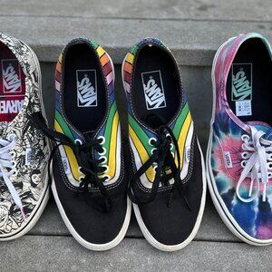 Vans Era — Black w/ Rainbow Stripes — Women’s EU 39 (US ~8–8.5) — Barely Worn!